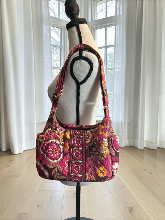 Vera Bradley Handbags - Vera Bradley Pink Floral Quilted Crossbody Shoulder Bag Multicolor Pattern
